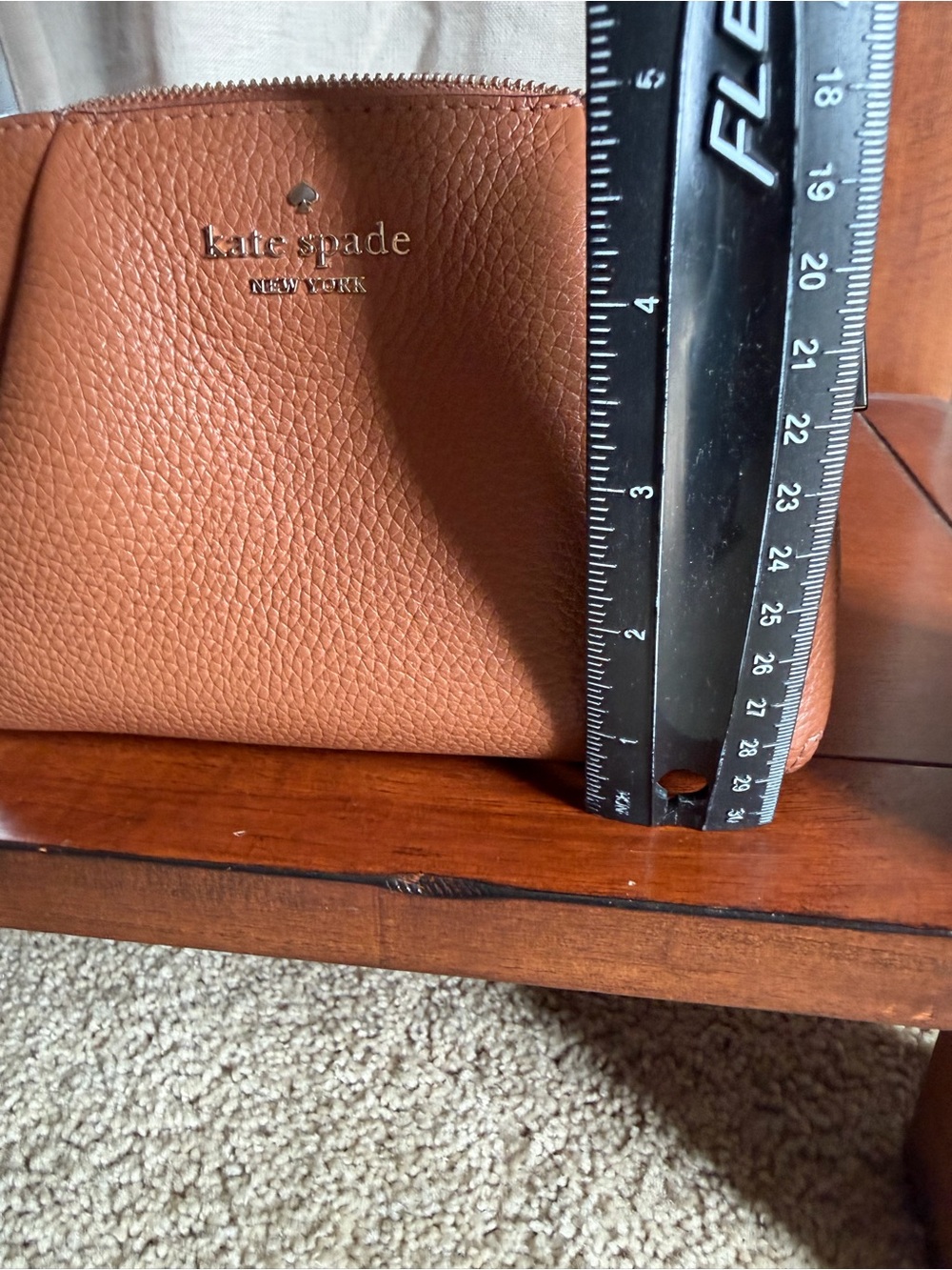 KATE SPADE Tan Dumpling Pebbled Leather Clutch/Crossbody with Gold Hardware - Picture 10 of 11